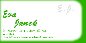 eva janek business card